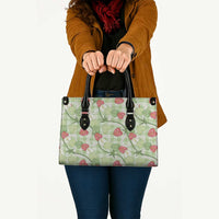 Anthurium Pikake Ti Leaf Palaka Leather Bag Green Version LT01 - Polynesian Pride