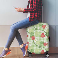 Anthurium Pikake Ti Leaf Palaka Luggage Cover Green Version LT01 - Polynesian Pride