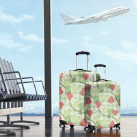 Anthurium Pikake Ti Leaf Palaka Luggage Cover Green Version LT01 - Polynesian Pride