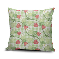 Anthurium Pikake Ti Leaf Palaka Pillow Cover Green Version LT01 Green - Polynesian Pride