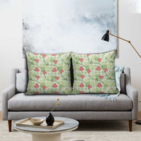 Anthurium Pikake Ti Leaf Palaka Pillow Cover Green Version LT01 - Polynesian Pride