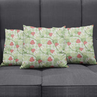Anthurium Pikake Ti Leaf Palaka Pillow Cover Green Version LT01 - Polynesian Pride