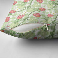 Anthurium Pikake Ti Leaf Palaka Pillow Cover Green Version LT01 - Polynesian Pride