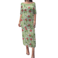 Anthurium Pikake Ti Leaf Palaka Puletasi Green Version LT01 Long Dress Green - Polynesian Pride