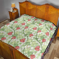 Anthurium Pikake Ti Leaf Palaka Quilt Green Version