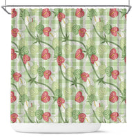 Anthurium Pikake Ti Leaf Palaka Shower Curtain Green Version LT01 Green - Polynesian Pride