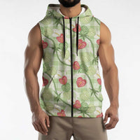 Anthurium Pikake Ti Leaf Palaka Sleeveless Zip Hoodie Green Version