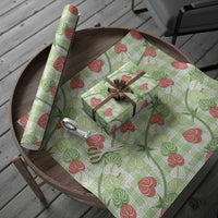 Anthurium Pikake Ti Leaf Palaka Wrapping Paper Green Version