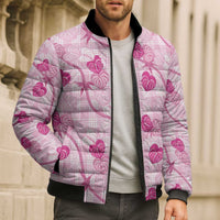 Anthurium Pikake Ti Leaf Palaka Bomber Puffer Jacket Pink Version