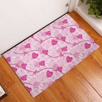 Anthurium Pikake Ti Leaf Palaka Rubber Doormat Pink Version LT01 - Polynesian Pride