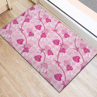 Anthurium Pikake Ti Leaf Palaka Rubber Doormat Pink Version LT01 - Polynesian Pride