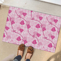 Anthurium Pikake Ti Leaf Palaka Rubber Doormat Pink Version LT01 - Polynesian Pride