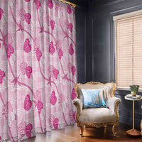 Anthurium Pikake Ti Leaf Palaka Window Curtain Pink Version LT01 - Polynesian Pride