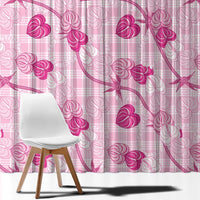 Anthurium Pikake Ti Leaf Palaka Window Curtain Pink Version LT01 - Polynesian Pride