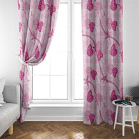 Anthurium Pikake Ti Leaf Palaka Window Curtain Pink Version LT01 - Polynesian Pride