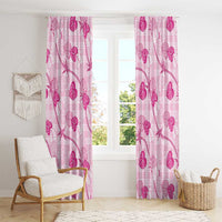 Anthurium Pikake Ti Leaf Palaka Window Curtain Pink Version LT01 - Polynesian Pride