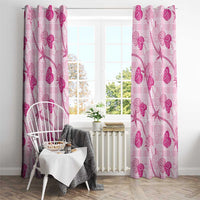 Anthurium Pikake Ti Leaf Palaka Window Curtain Pink Version LT01 - Polynesian Pride