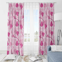 Anthurium Pikake Ti Leaf Palaka Window Curtain Pink Version LT01 - Polynesian Pride