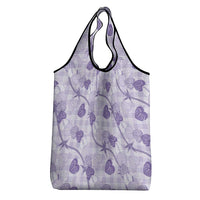 Anthurium Pikake Ti Leaf Palaka Grocery Bag Purple Version LT01 - Polynesian Pride
