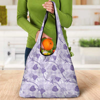 Anthurium Pikake Ti Leaf Palaka Grocery Bag Purple Version LT01 - Polynesian Pride