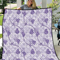 Anthurium Pikake Ti Leaf Palaka Quilt Purple Version