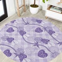 Anthurium Pikake Ti Leaf Palaka Round Carpet Purple Version LT01 Purple - Polynesian Pride