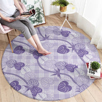 Anthurium Pikake Ti Leaf Palaka Round Carpet Purple Version LT01 - Polynesian Pride