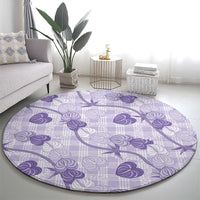 Anthurium Pikake Ti Leaf Palaka Round Carpet Purple Version LT01 - Polynesian Pride