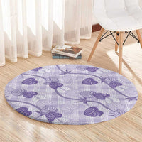 Anthurium Pikake Ti Leaf Palaka Round Carpet Purple Version LT01 - Polynesian Pride