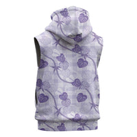 Anthurium Pikake Ti Leaf Palaka Sleeveless Zip Hoodie Purple Version