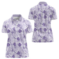 Anthurium Pikake Ti Leaf Palaka Women Polo Shirt Purple Version