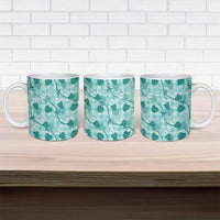 Anthurium Pikake Ti Leaf Palaka Ceramic Mug Turquoise Version