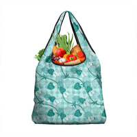 Anthurium Pikake Ti Leaf Palaka Grocery Bag Turquoise Version LT01 1-pack One Size Turquoise - Polynesian Pride