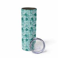Anthurium Pikake Ti Leaf Palaka Skinny Tumbler Turquoise Version