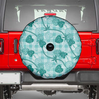 Anthurium Pikake Ti Leaf Palaka Spare Tire Cover Turquoise Version