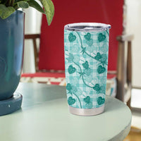 Anthurium Pikake Ti Leaf Palaka Tumbler Cup Turquoise Version