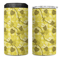 Anthurium Pikake Ti Leaf Palaka 4 in 1 Can Cooler Tumbler Yellow Version