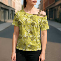 Anthurium Pikake Ti Leaf Palaka Cross Shoulder Shirt Yellow Version