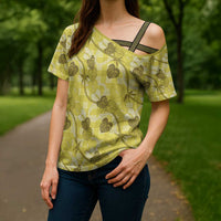 Anthurium Pikake Ti Leaf Palaka Cross Shoulder Shirt Yellow Version