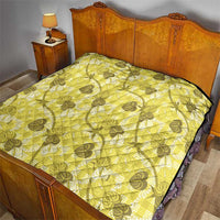 Anthurium Pikake Ti Leaf Palaka Quilt Yellow Version