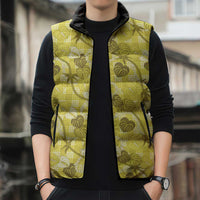 Anthurium Pikake Ti Leaf Palaka Sleeveless Puffer Jacket Yellow Version