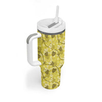 Anthurium Pikake Ti Leaf Palaka Tumbler With Handle Yellow Version