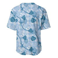 Anthurium Pikake Ti Leaf Palaka Baseball Jersey Blue Version