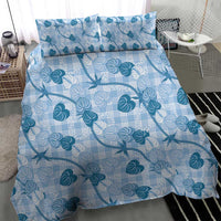 Anthurium Pikake Ti Leaf Palaka Bedding Set Blue Version