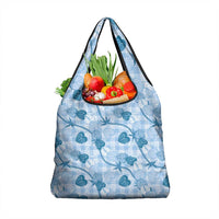 Anthurium Pikake Ti Leaf Palaka Grocery Bag Blue Version LT01 1-pack One Size Blue - Polynesian Pride
