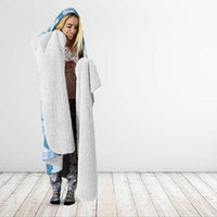Anthurium Pikake Ti Leaf Palaka Hooded Blanket Blue Version LT01 - Polynesian Pride
