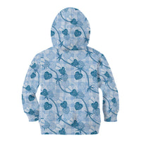Anthurium Pikake Ti Leaf Palaka Kid Hoodie Blue Version