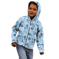 Anthurium Pikake Ti Leaf Palaka Kid Hoodie Blue Version