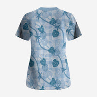 Anthurium Pikake Ti Leaf Palaka Scrub Top Blue Version