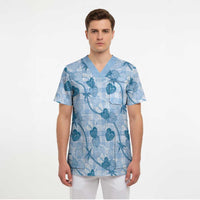 Anthurium Pikake Ti Leaf Palaka Scrub Top Blue Version